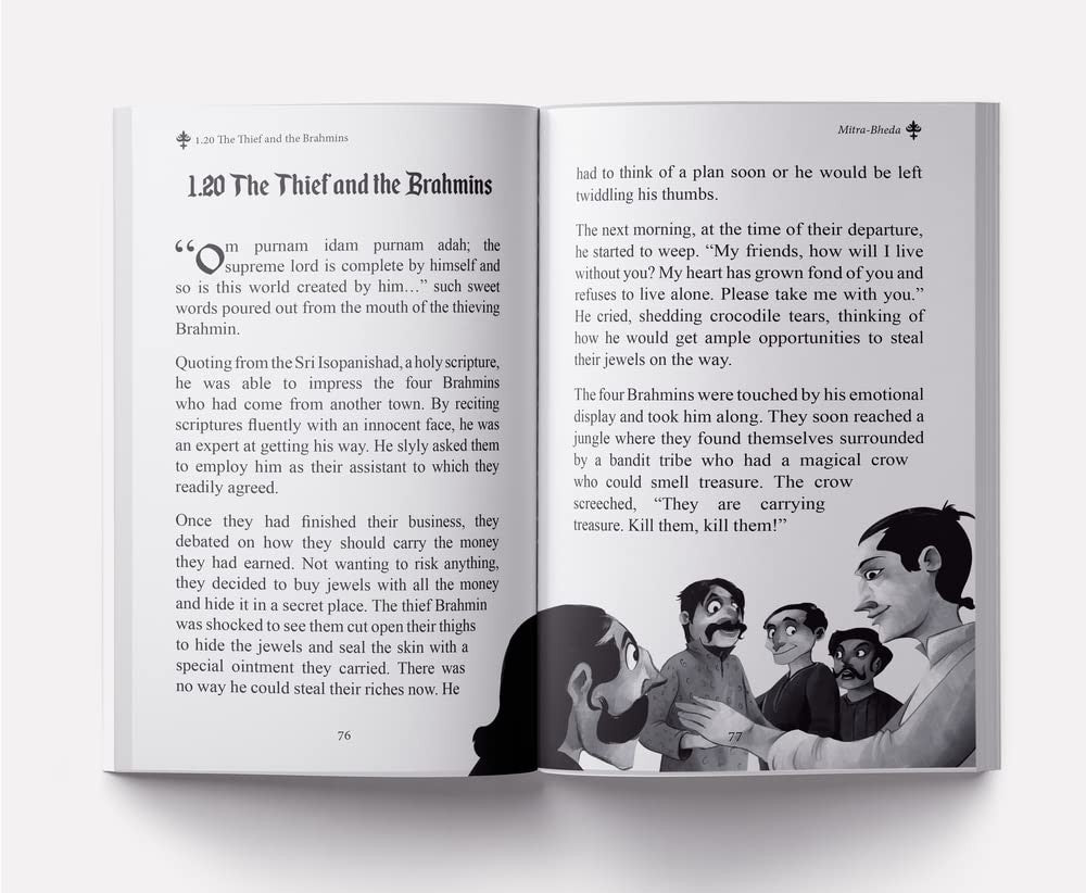 Pandit Vishnu Sharma's Panchatantra For Children: Illustrated stories (Black and White)