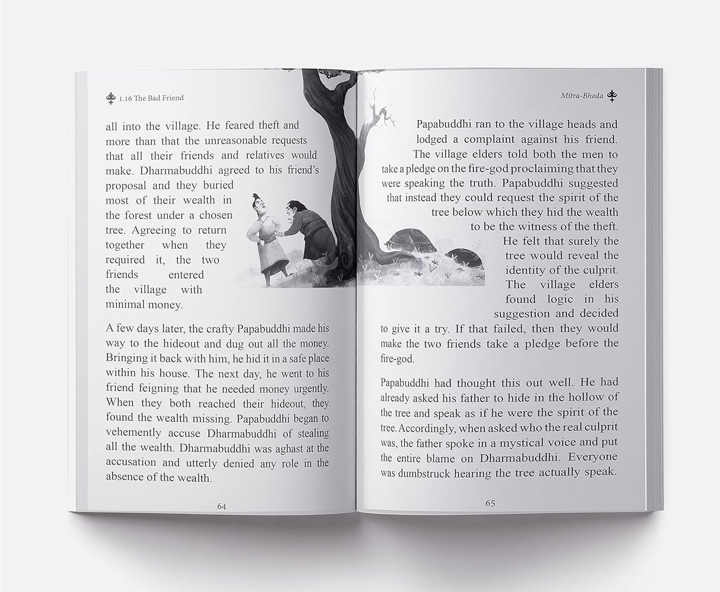 Pandit Vishnu Sharma's Panchatantra For Children: Illustrated stories (Black and White)