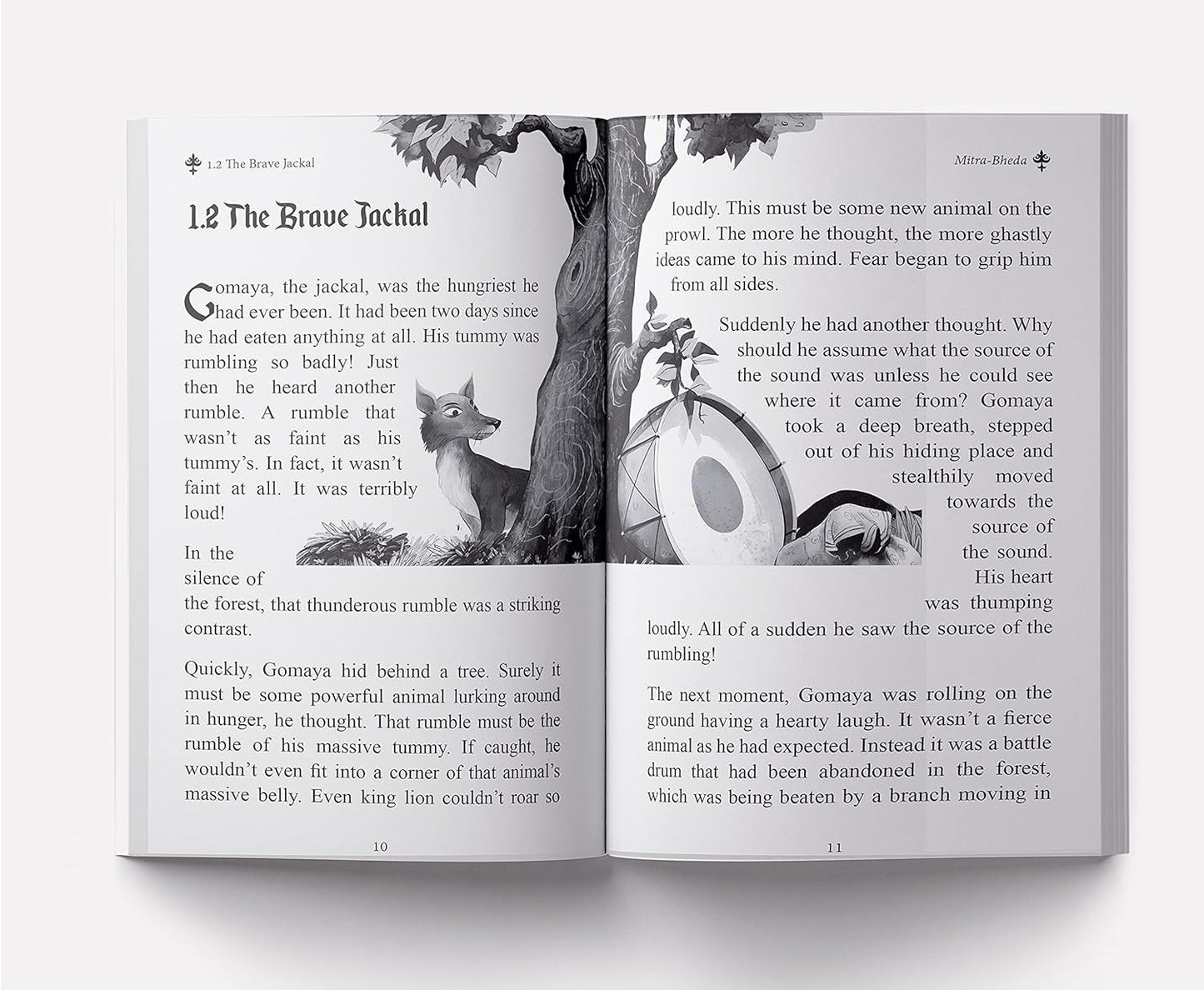 Pandit Vishnu Sharma's Panchatantra For Children: Illustrated stories (Black and White)