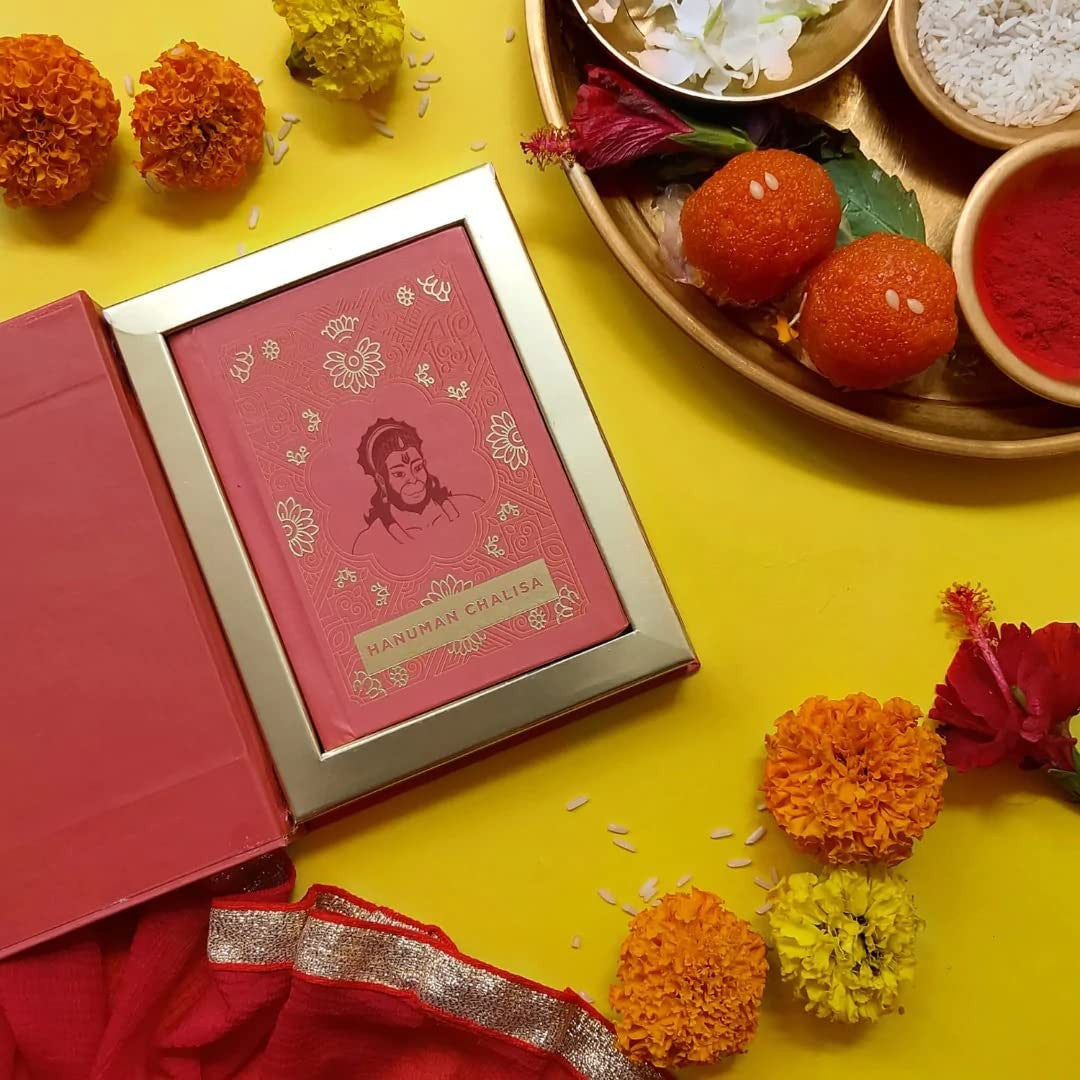 Hanuman Chalisa Pocket Book ( Hindi, Roman Hindi) Hardbound Premium Edition in a Gift Case