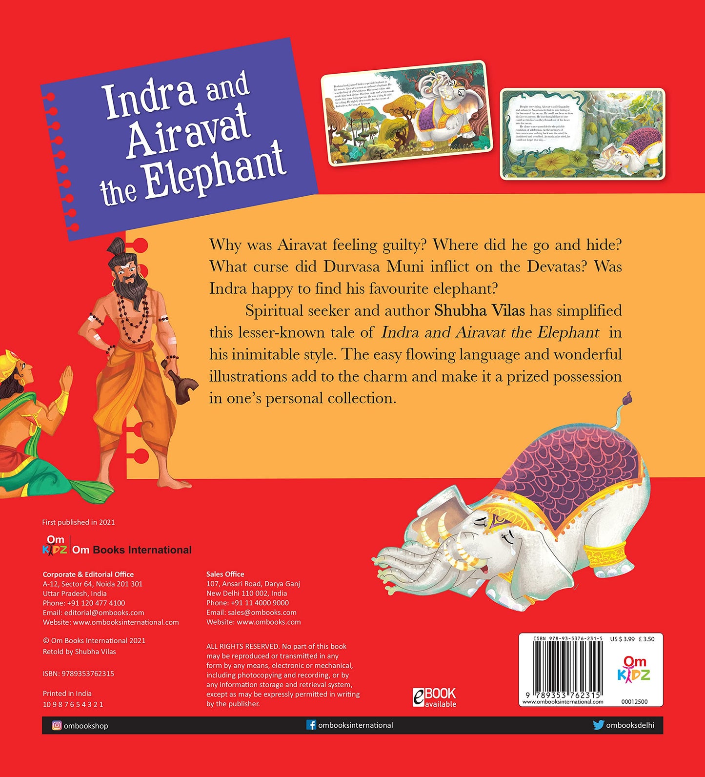 Vehicles of Gods : Indra and Airavat the Elephant By Shubha Vilas