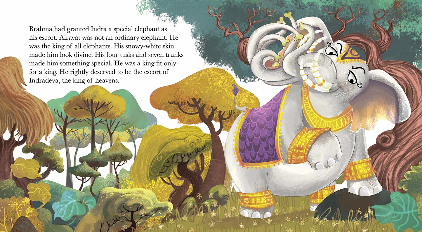 Vehicles of Gods : Indra and Airavat the Elephant By Shubha Vilas