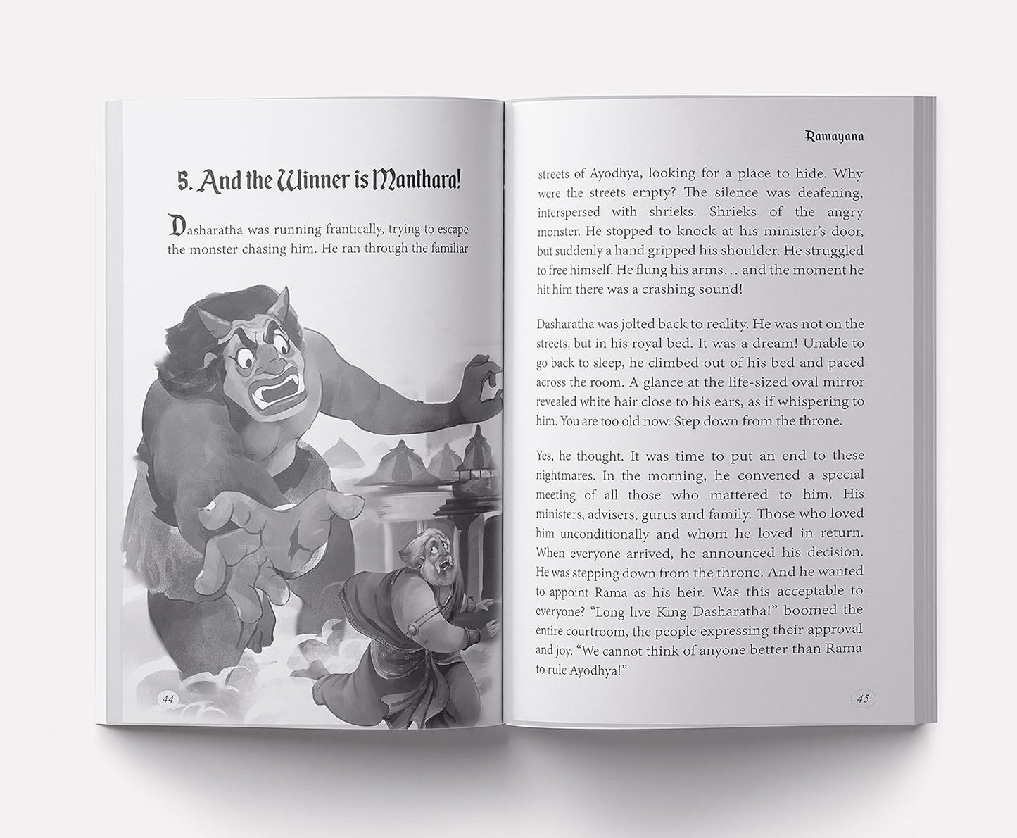 Illustrated Ramayana for children by Shubha Vilas - Black & White Paperback