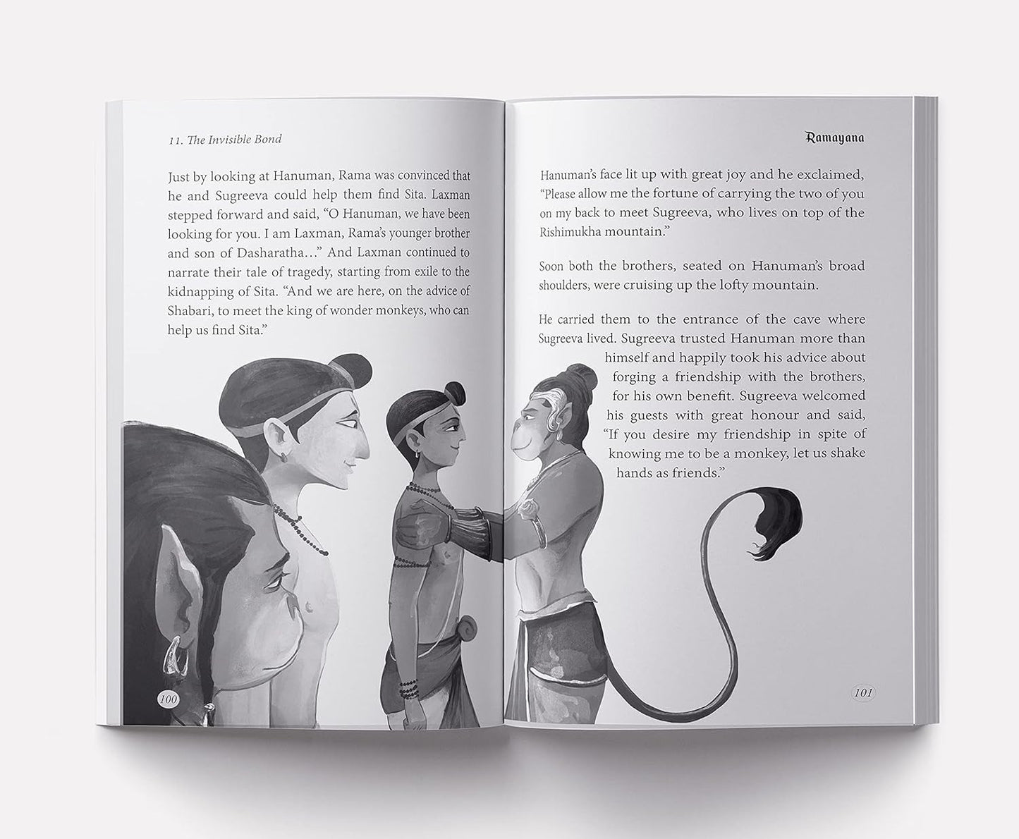 Illustrated Ramayana for children by Shubha Vilas - Black & White Paperback