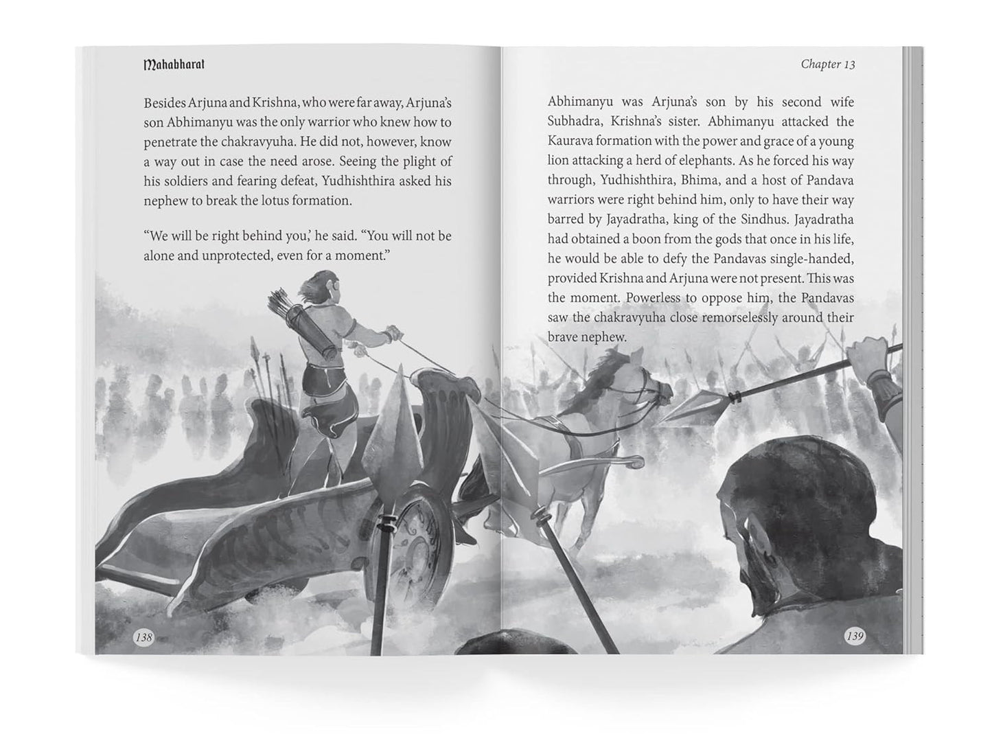 Mahabharata - Illustrated Book For Children - Black and white - Paperback