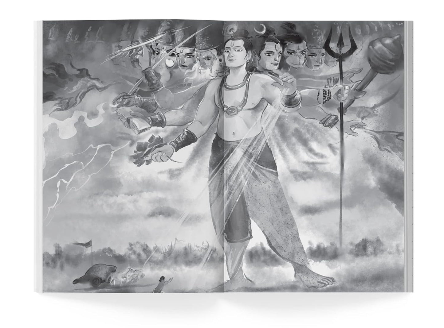 Mahabharata - Illustrated Book For Children - Black and white - Paperback