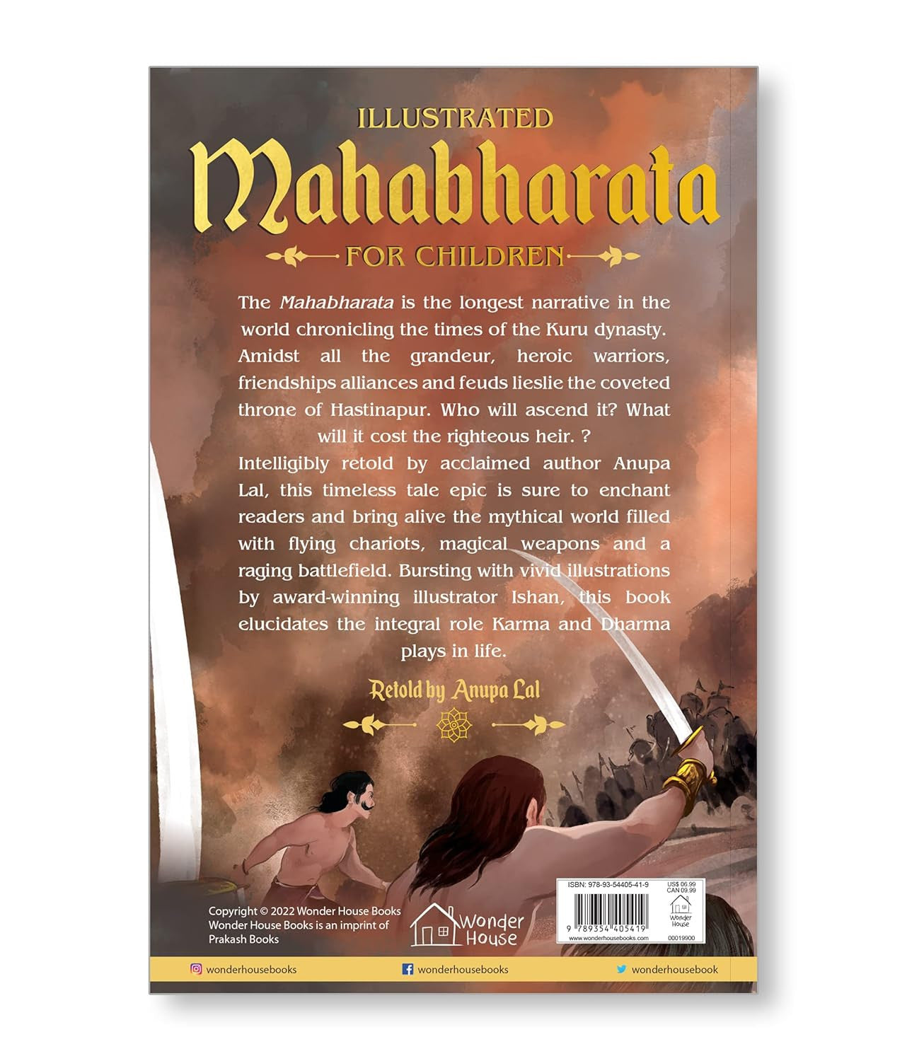 Mahabharata - Illustrated Book For Children - Black and white - Paperback