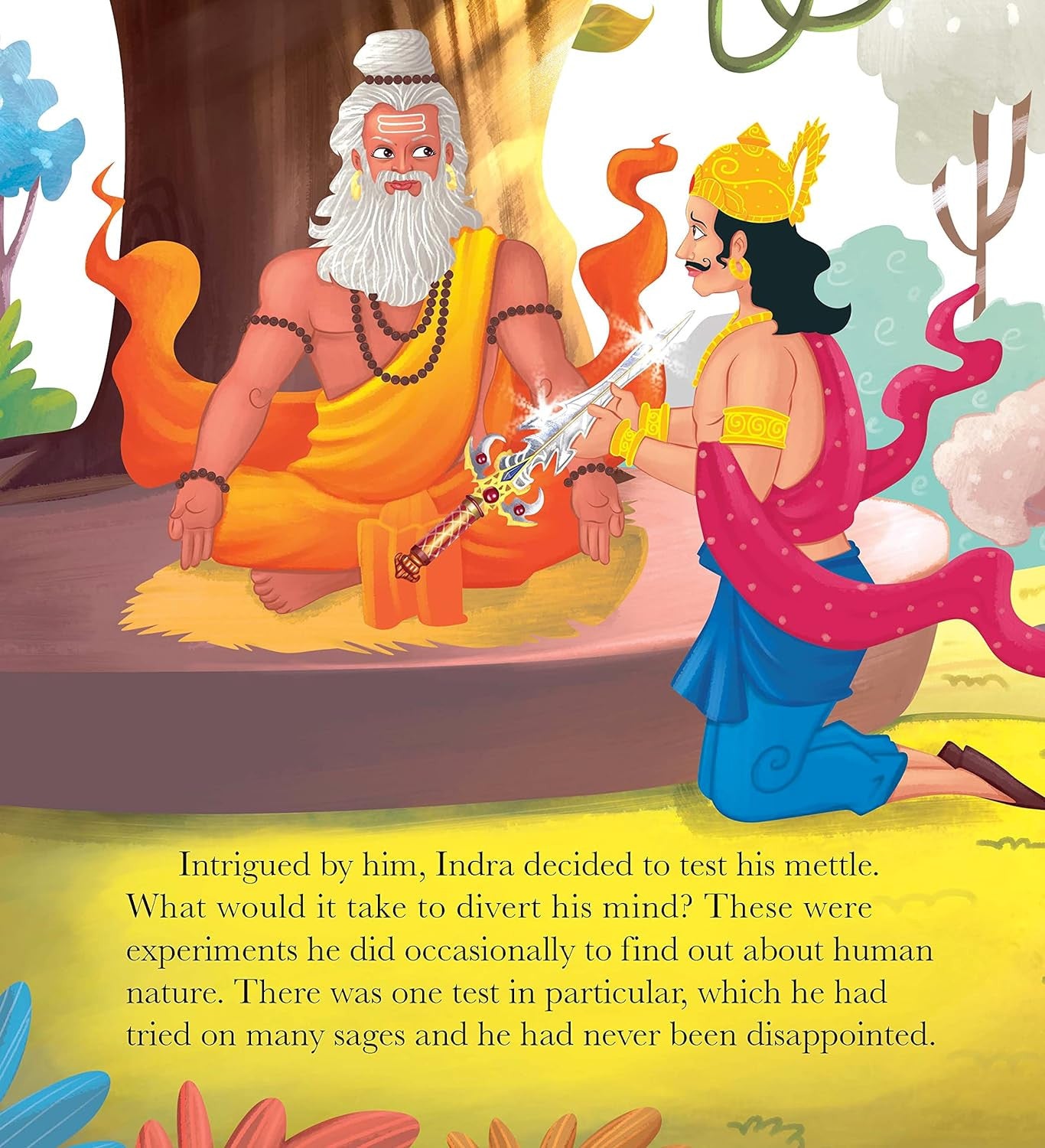 Gods of India - Indra Tests The Sage by Shubha Vilas
