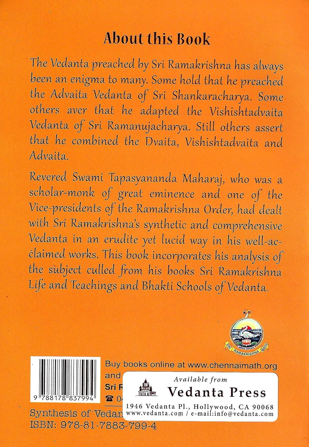 Synthesis of Vedanta